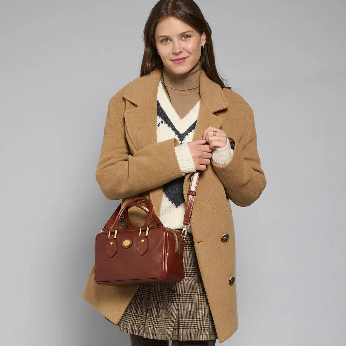 Bauletto in pelle con tracolla removibile