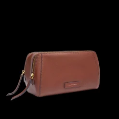 Beauty case in pelle doppia zip