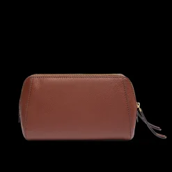 Beauty case in pelle doppia zip