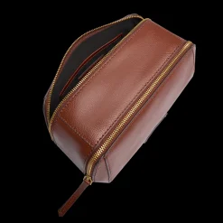 Beauty case in pelle doppia zip
