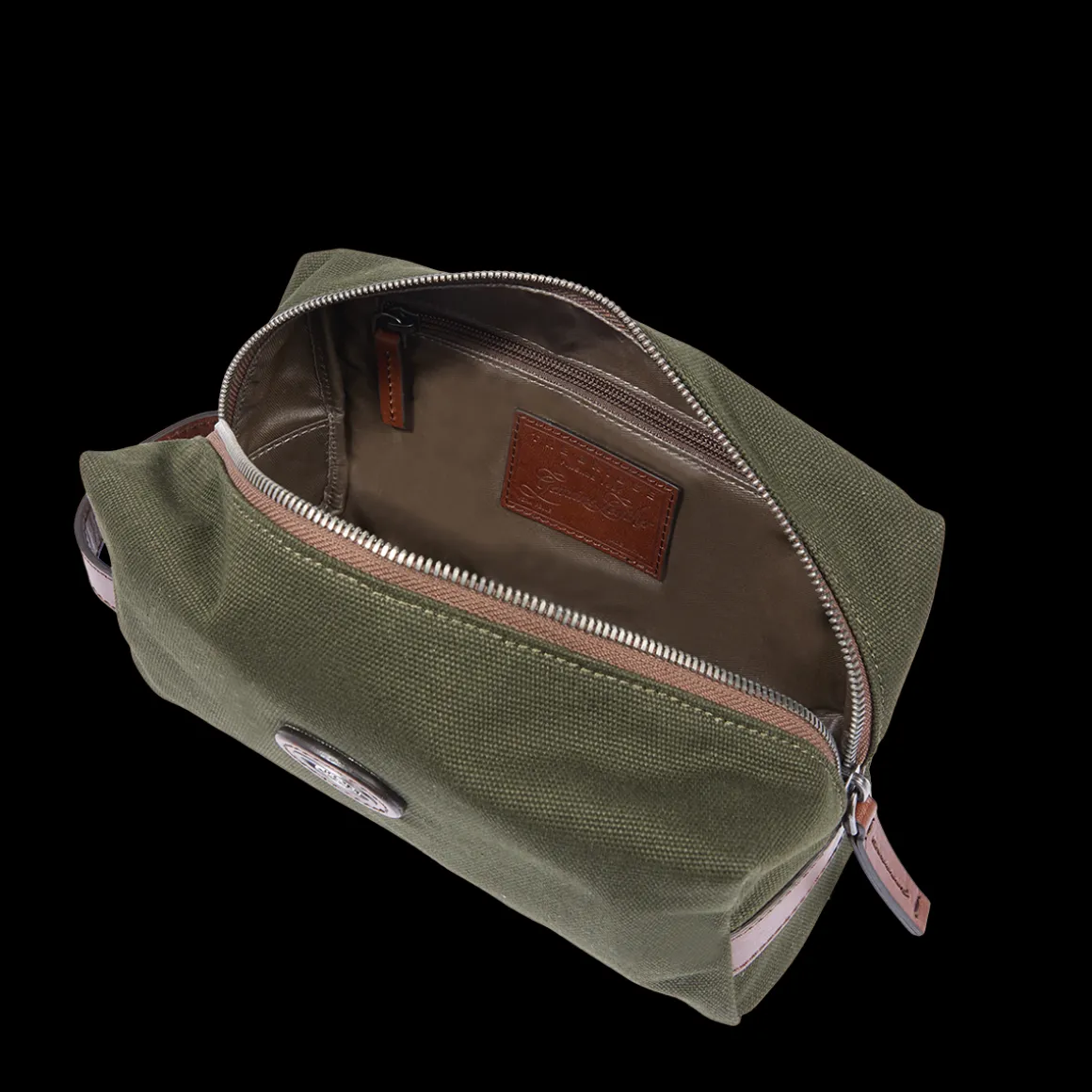 Beauty case in pelle e tessuto