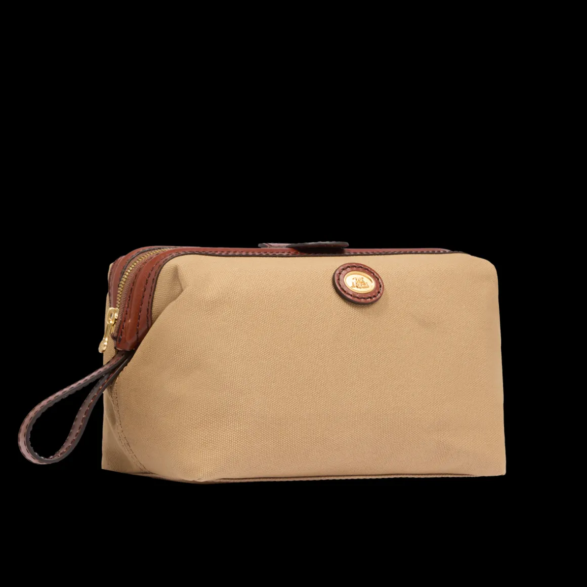 Beauty case pelle e tessuto