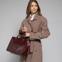 Borsa a mano in pelle con tracolla removibile