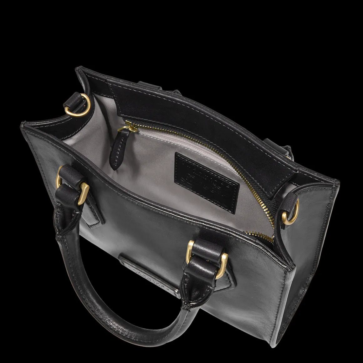 Borsa a mano in pelle con tracolla removibile