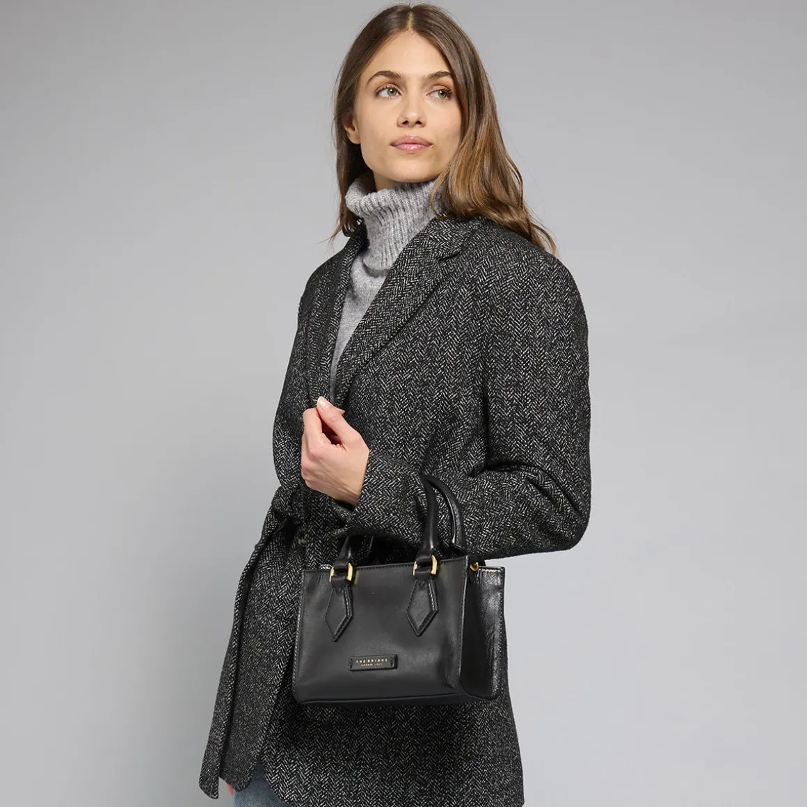 Borsa a mano in pelle con tracolla removibile