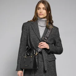 Borsa a mano in pelle con tracolla removibile