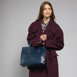 Borsa a mano in pelle con tracolla removibile