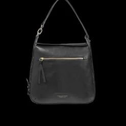 Borsa a spalla in pelle con zip frontale