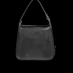 Borsa a spalla in pelle con zip frontale