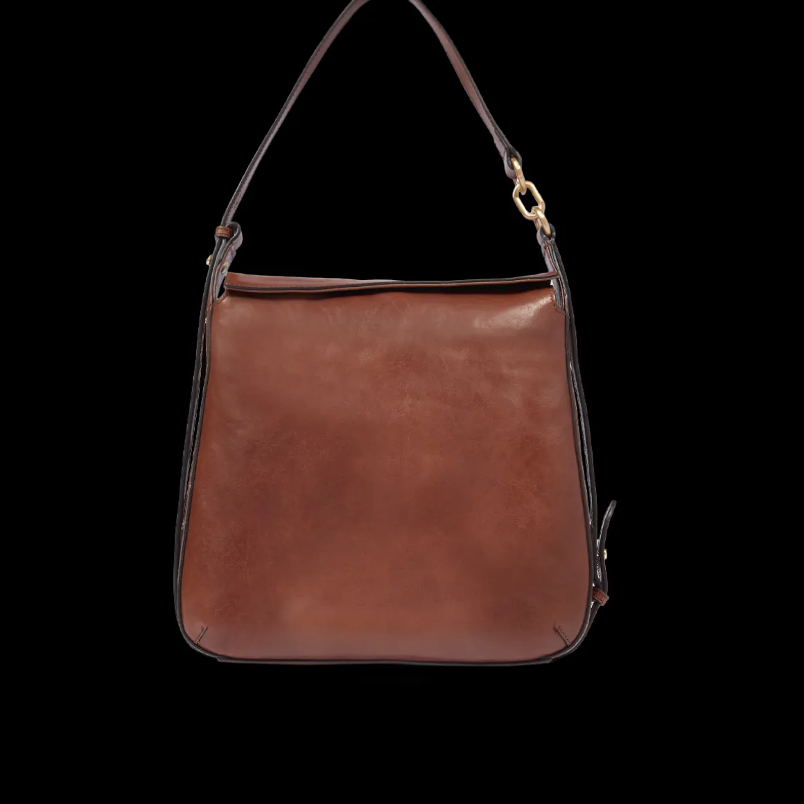 Borsa a spalla in pelle con zip frontale