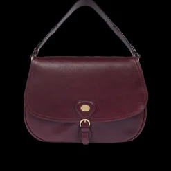 Borsa a spalla in pelle grande con patta frontale