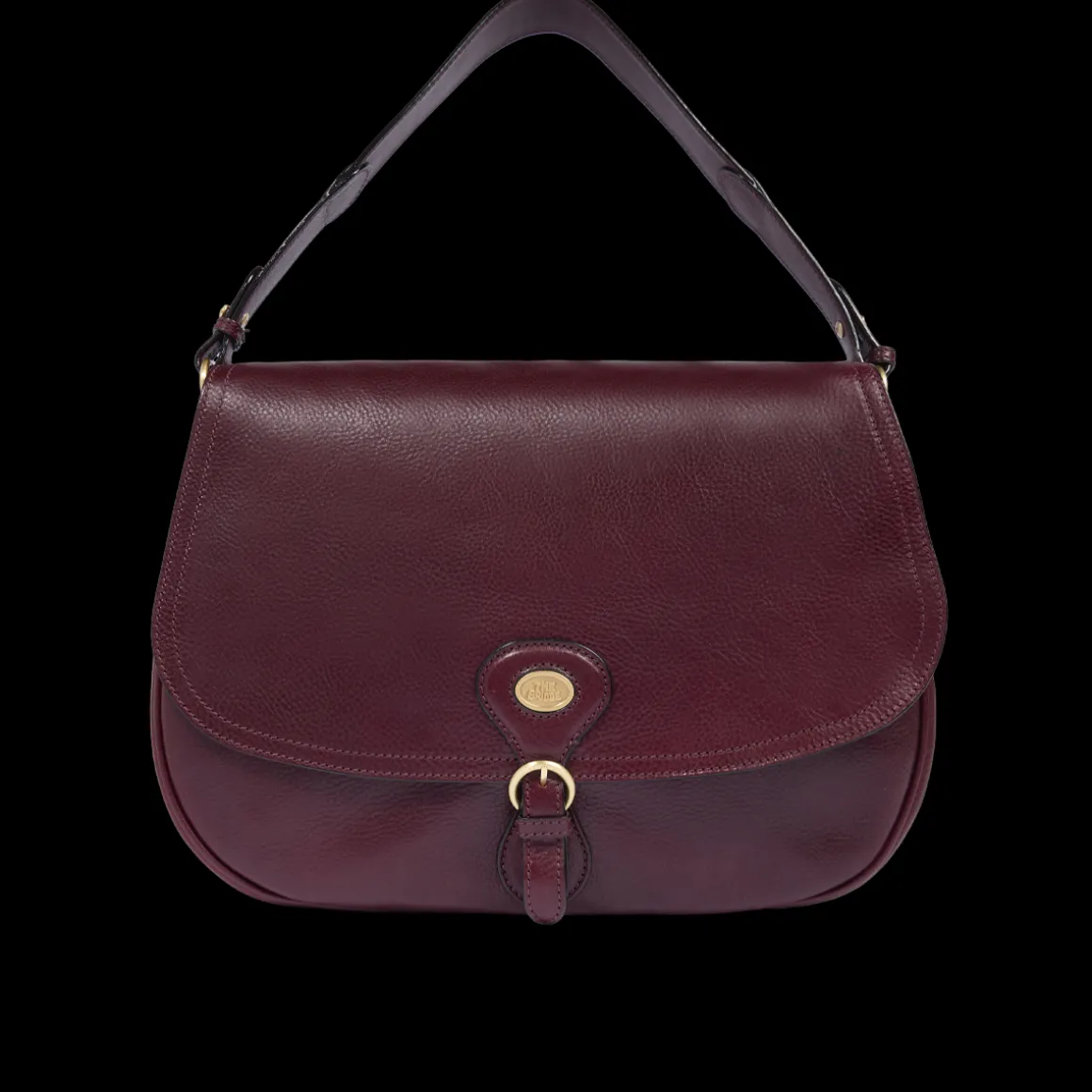 Borsa a spalla in pelle grande con patta frontale