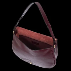 Borsa a spalla in pelle grande con patta frontale