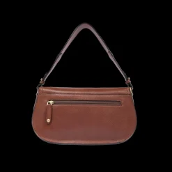 Borsa a spalla in pelle grande con patta frontale