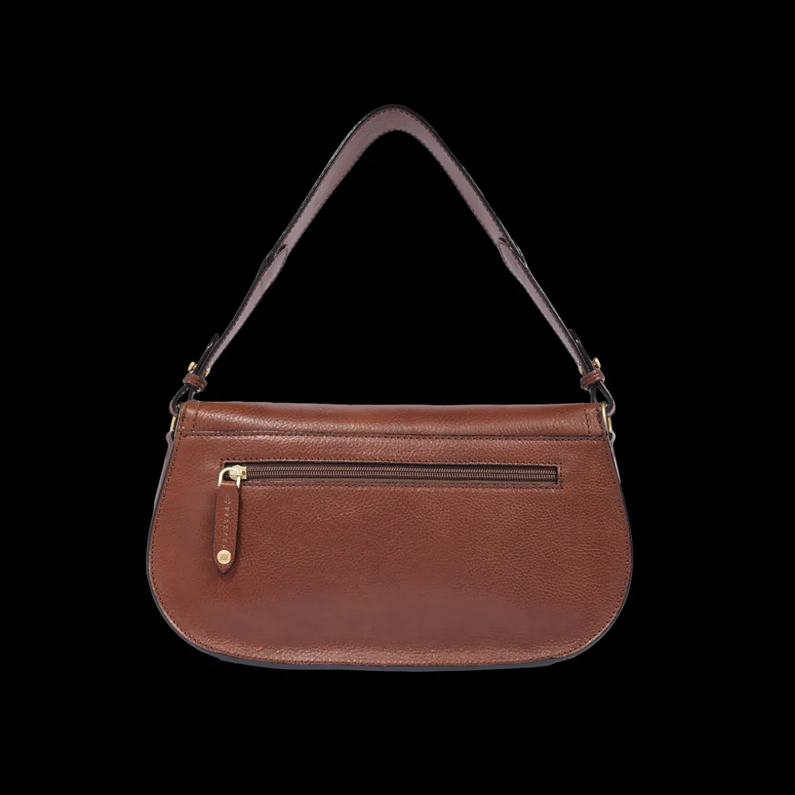 Borsa a spalla in pelle grande con patta frontale