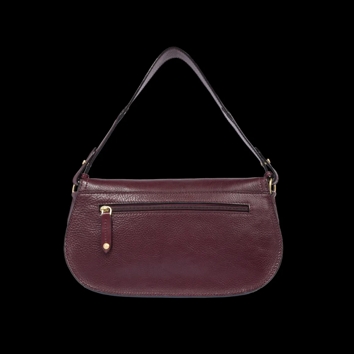 Borsa a spalla in pelle grande con patta frontale