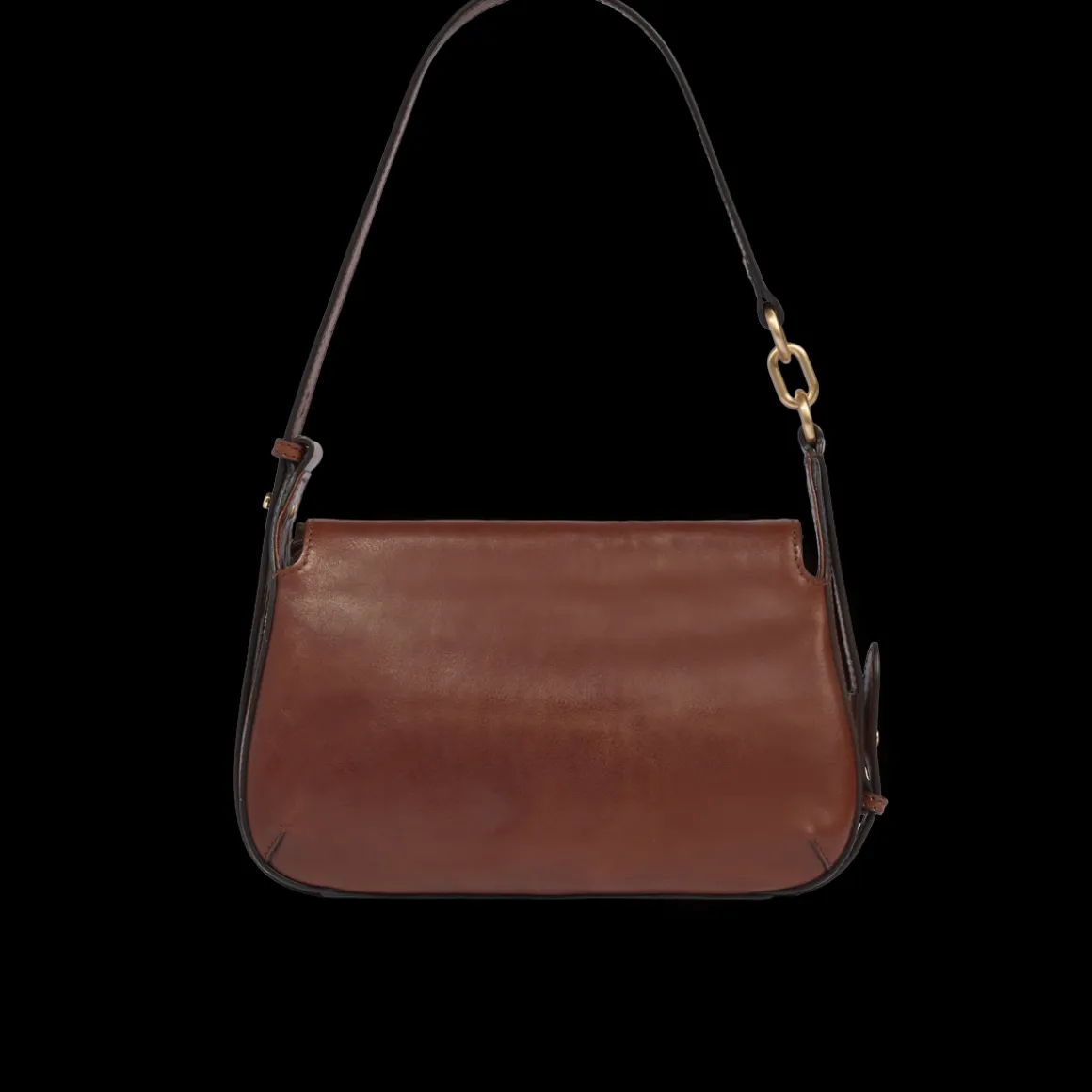 Borsa a tracolla in pelle con chiusura e zip frontale