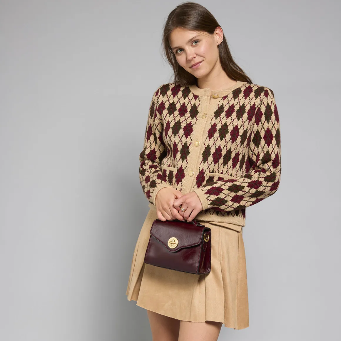 Borsa in pelle donna con tracolla removibile