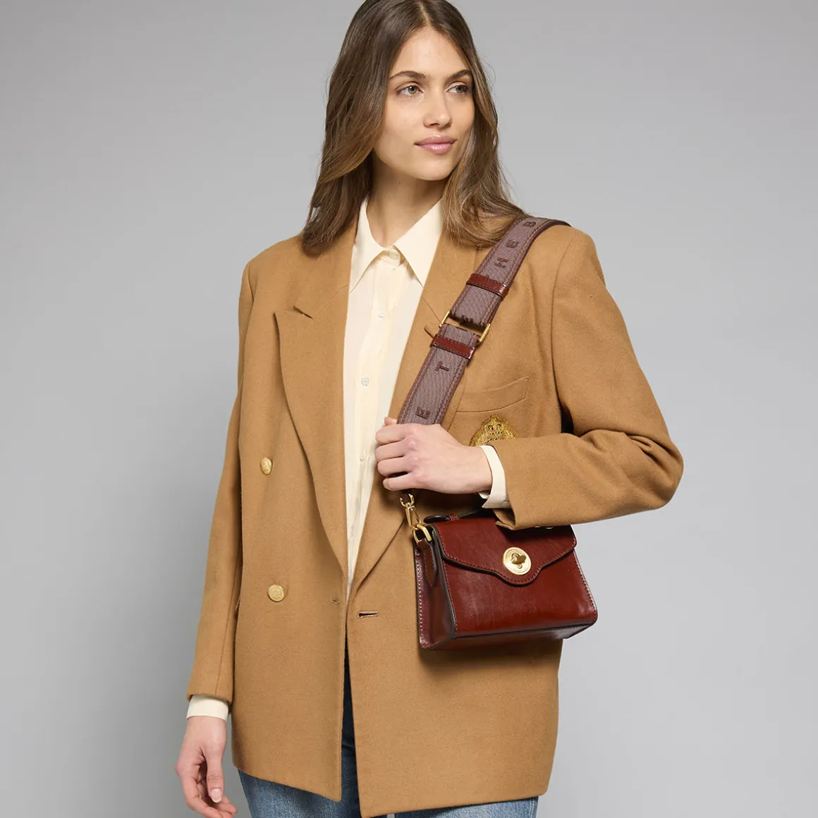 Borsa in pelle donna con tracolla removibile