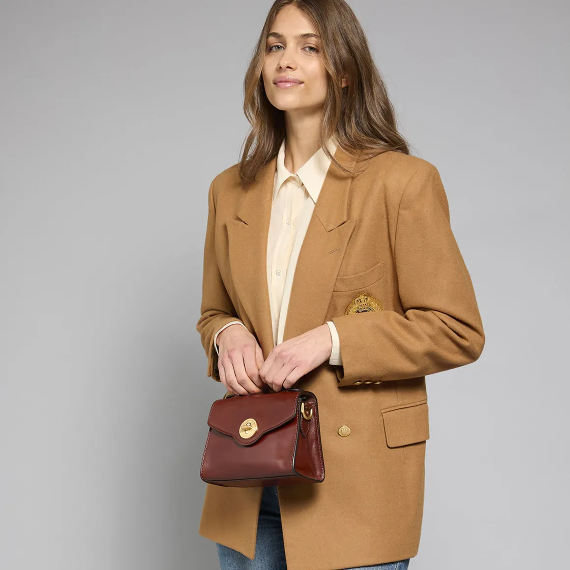Borsa in pelle donna con tracolla removibile