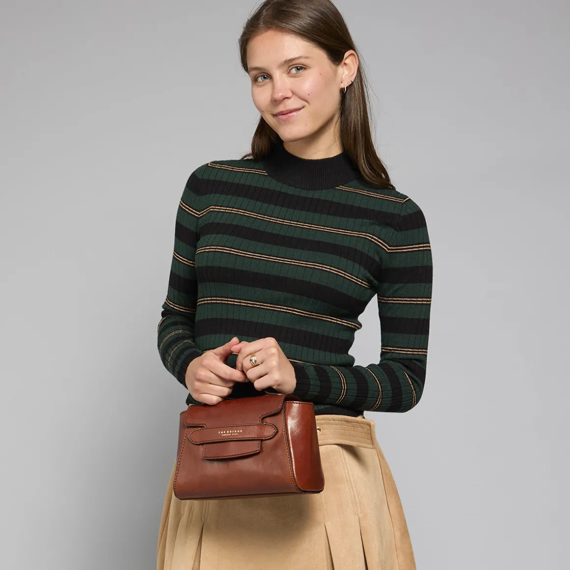 Borsa pelle donna con tracolla removibile