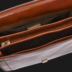 Borsa pelle tracolla a scomparti