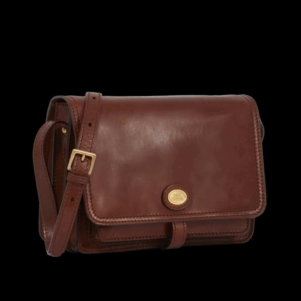 Borsa pelle tracolla a scomparti
