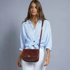 Borsa pelle tracolla a scomparti