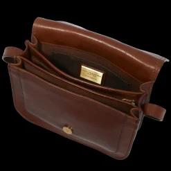 Borsa pelle tracolla a scomparti