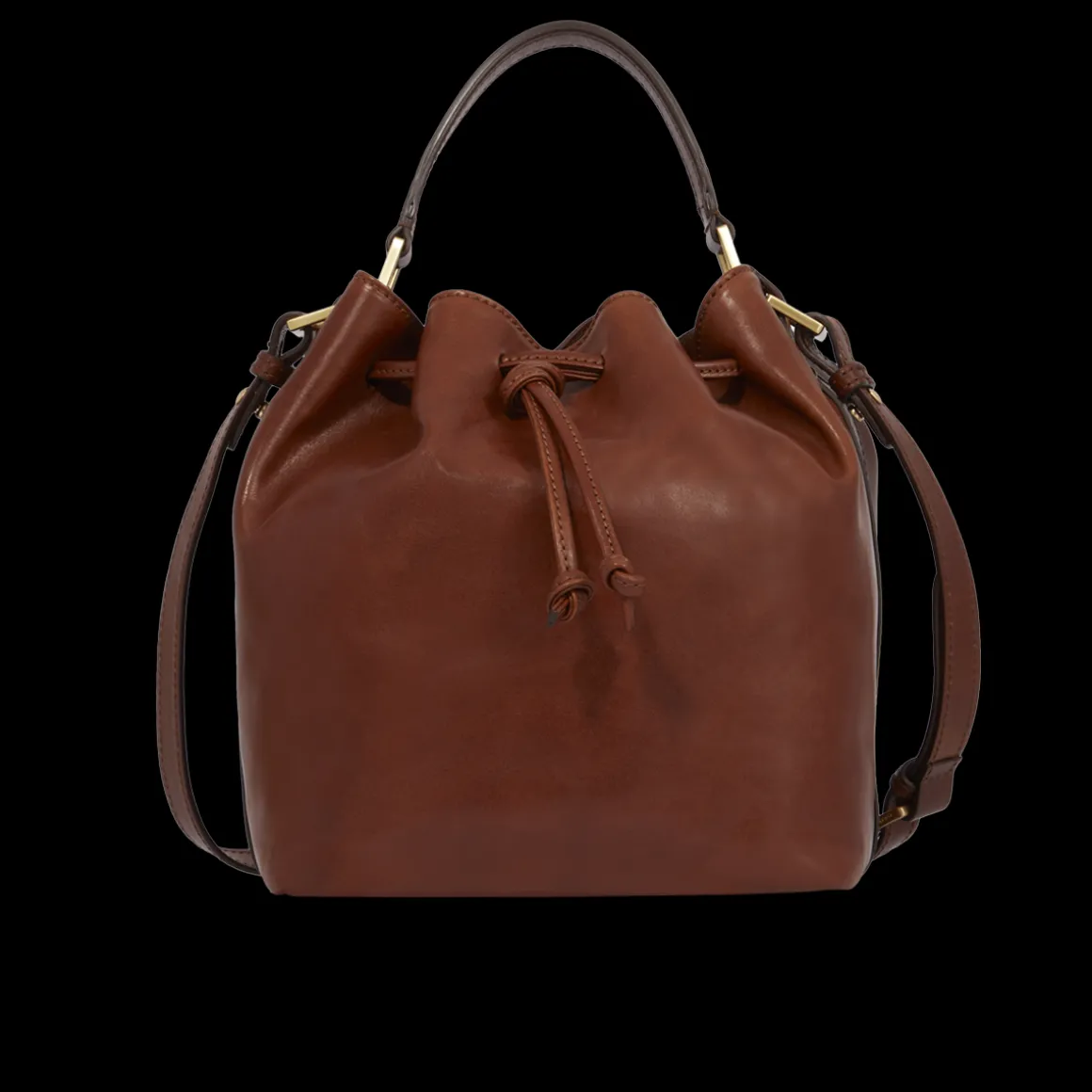 Borsa secchiello pelle con tracolla