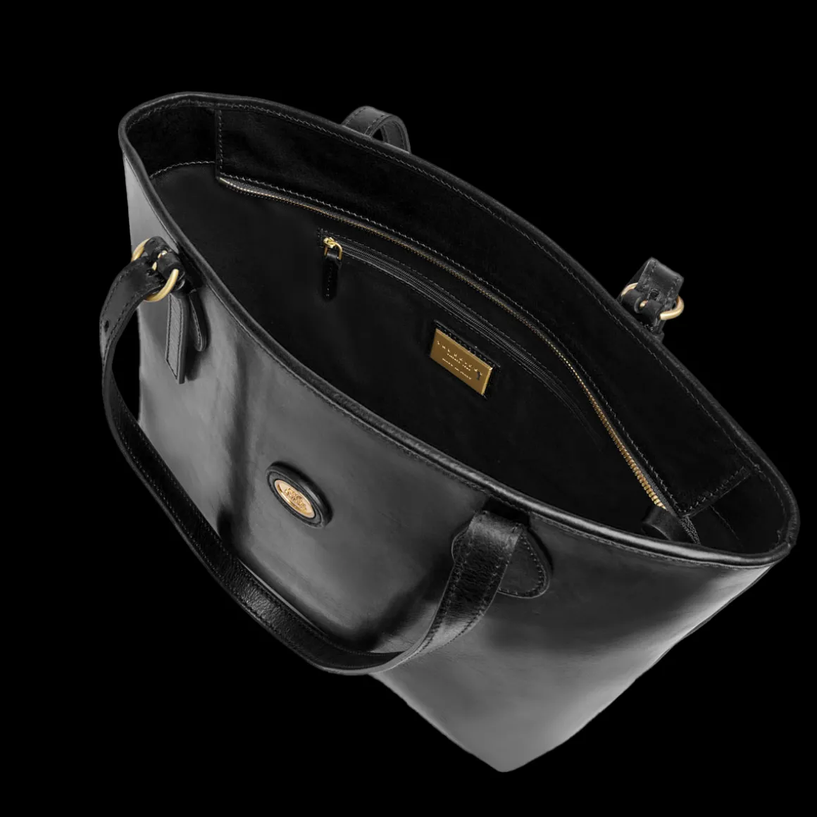 Borsa shopper pelle chiusa con zip