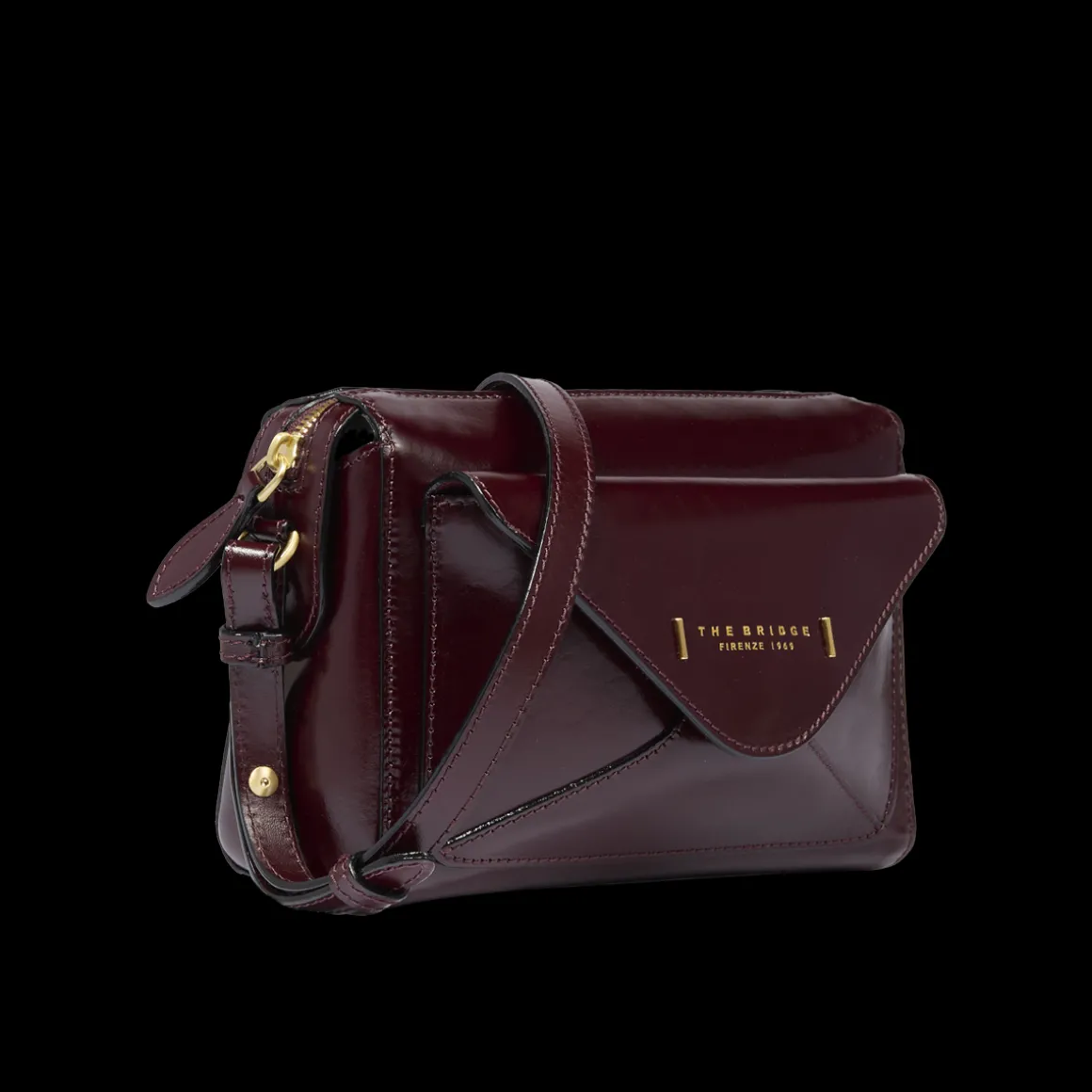 Borsa tracolla in pelle con tasca frontale