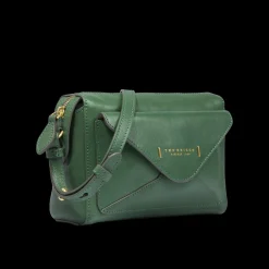 Borsa tracolla in pelle con tasca frontale