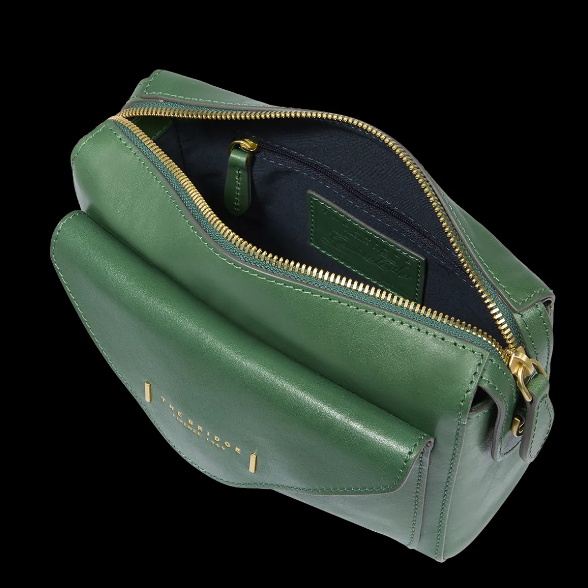 Borsa tracolla in pelle con tasca frontale