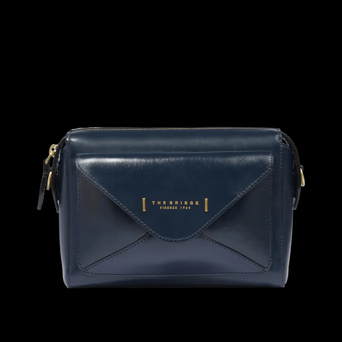 Borsa tracolla in pelle con tasca frontale