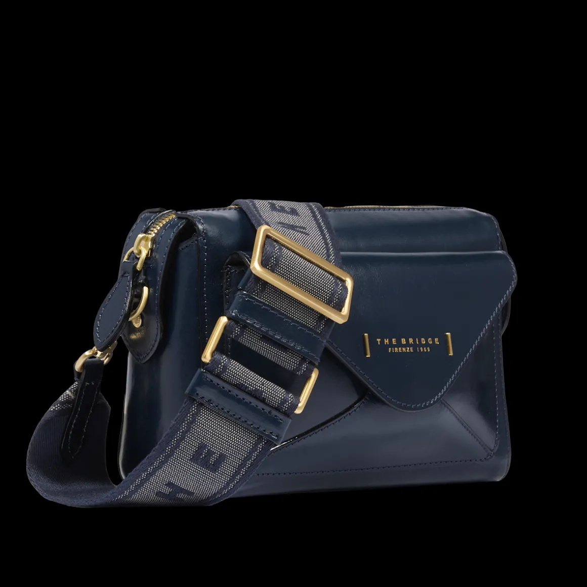 Borsa tracolla in pelle con tasca frontale