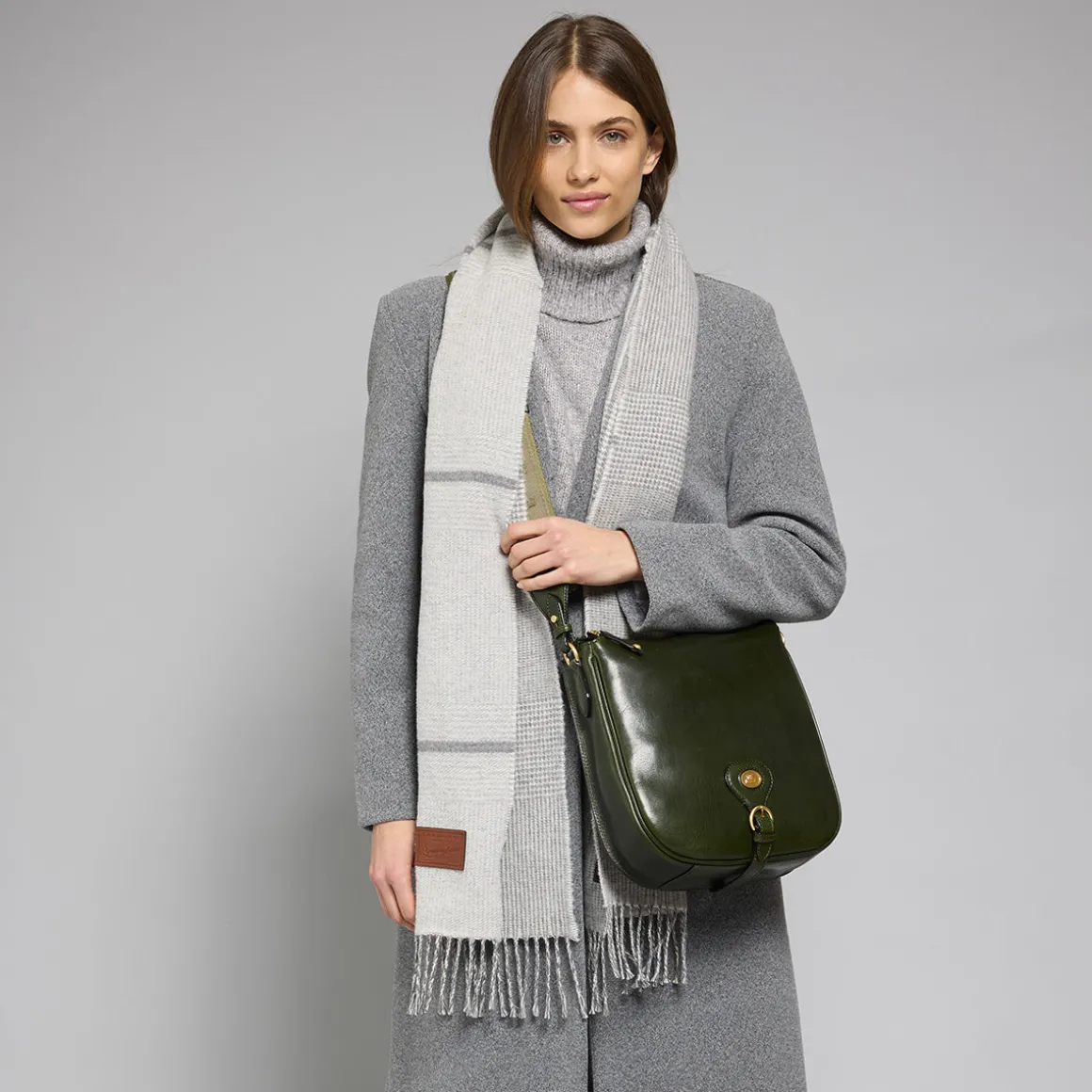 Borsa tracolla in pelle donna con chiusura zip