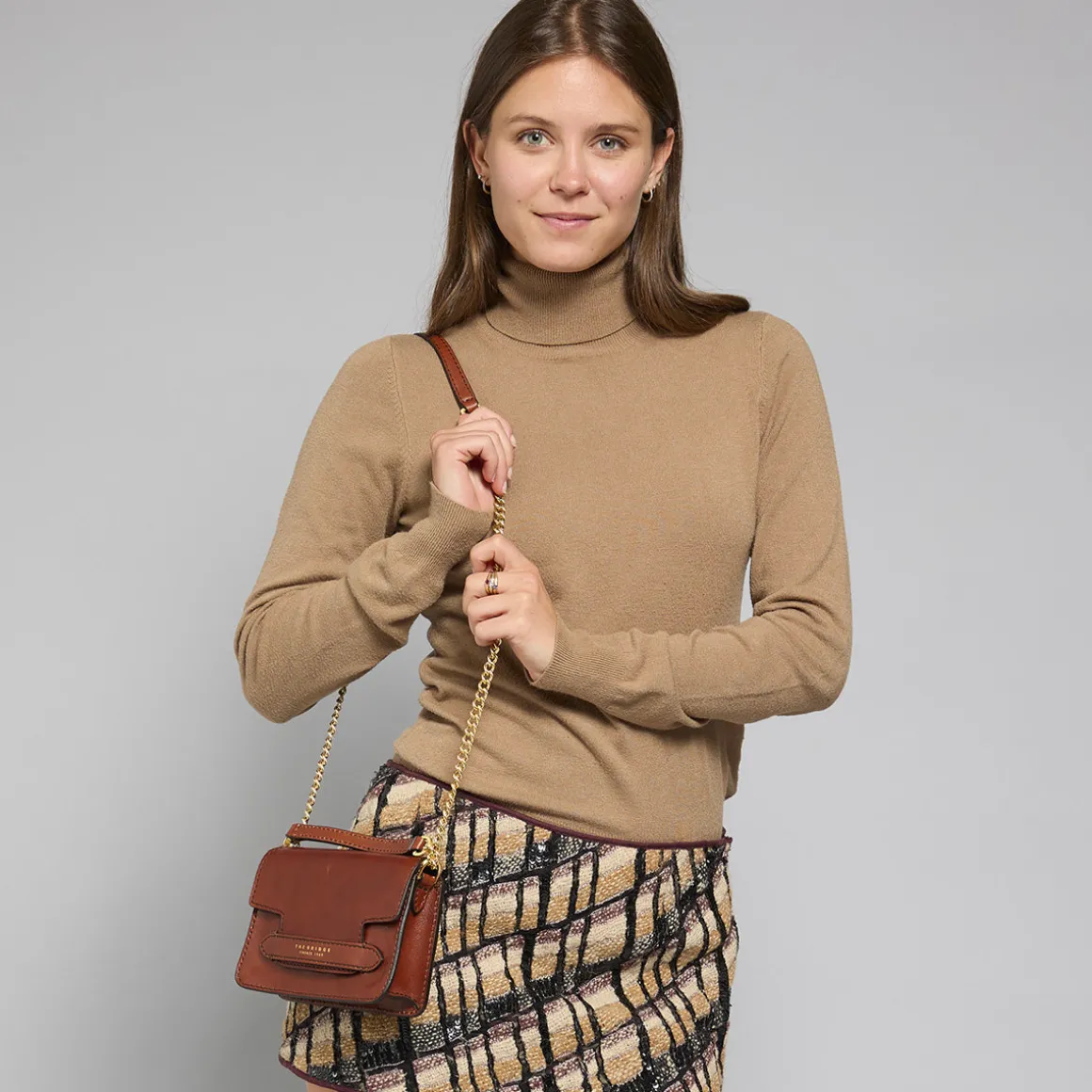 Borsa tracolla pelle con catena