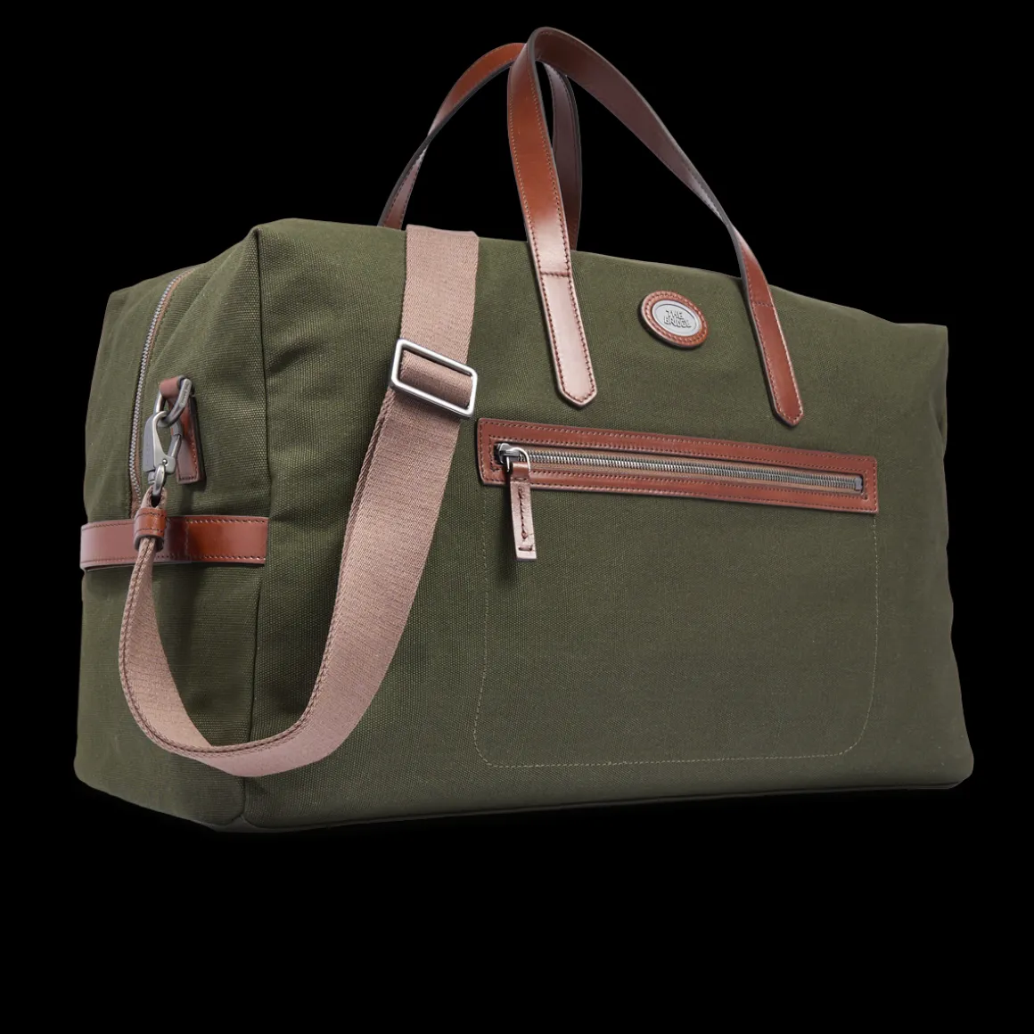 Borsone in pelle e tessuto medium size