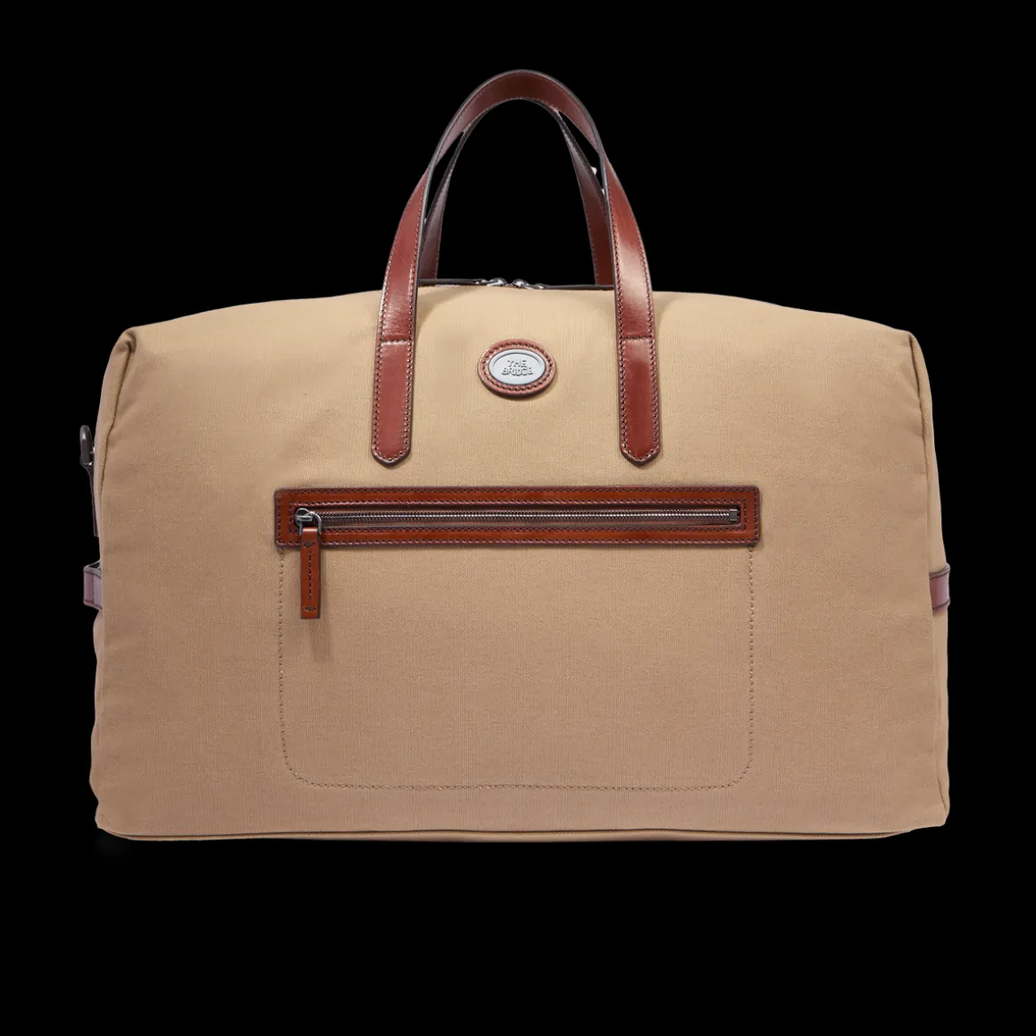 Borsone in pelle e tessuto medium size