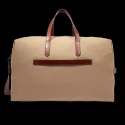 Borsone in pelle e tessuto medium size