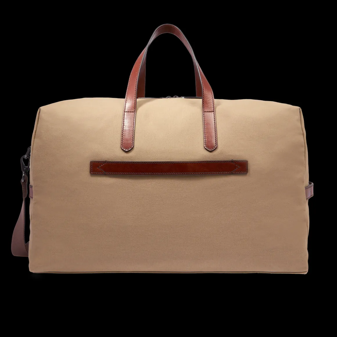 Borsone in pelle e tessuto medium size