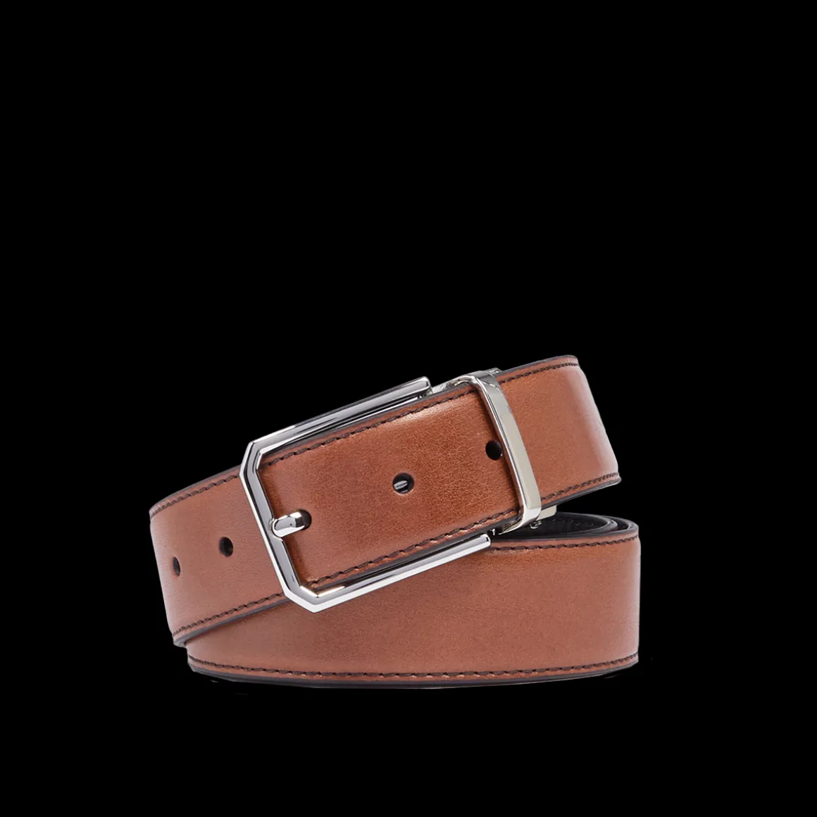 Cintura in pelle uomo reversibile nero/marrone