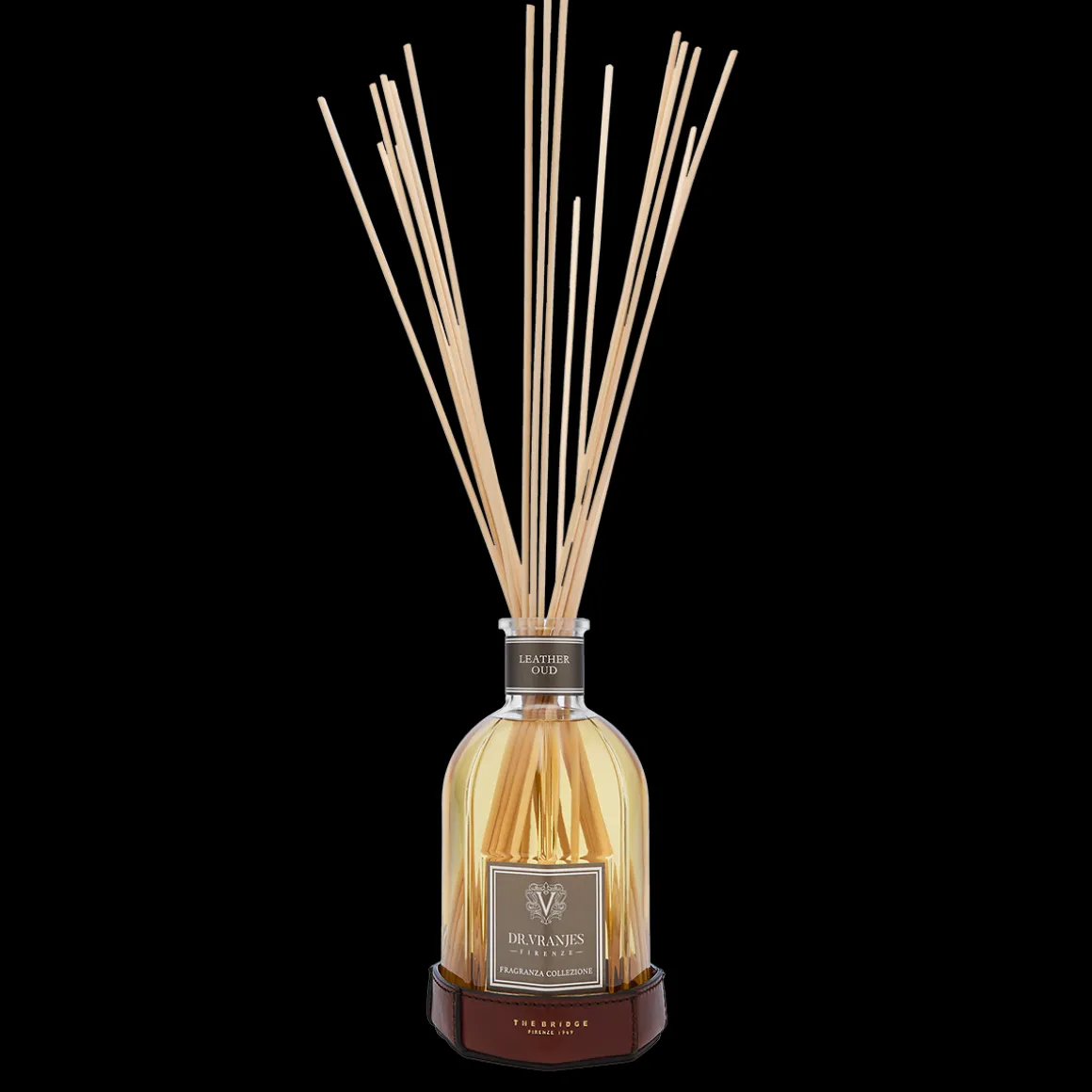 Limited Edition fragranza ambiente Leather Oud (1250 ml) con sottobottiglia in pelle