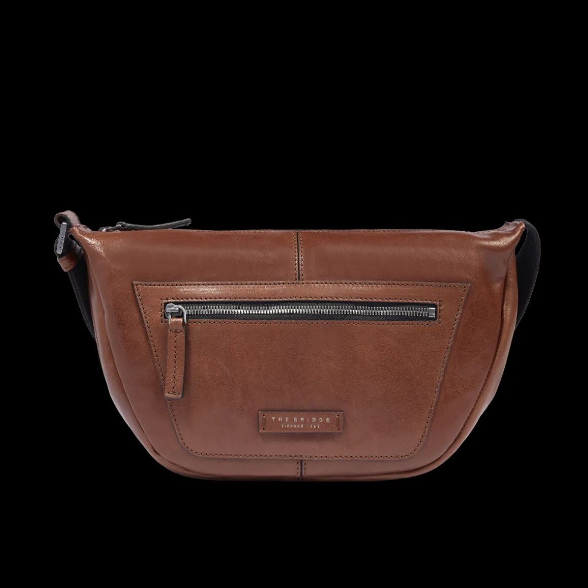 Marsupio uomo in pelle con zip frontale