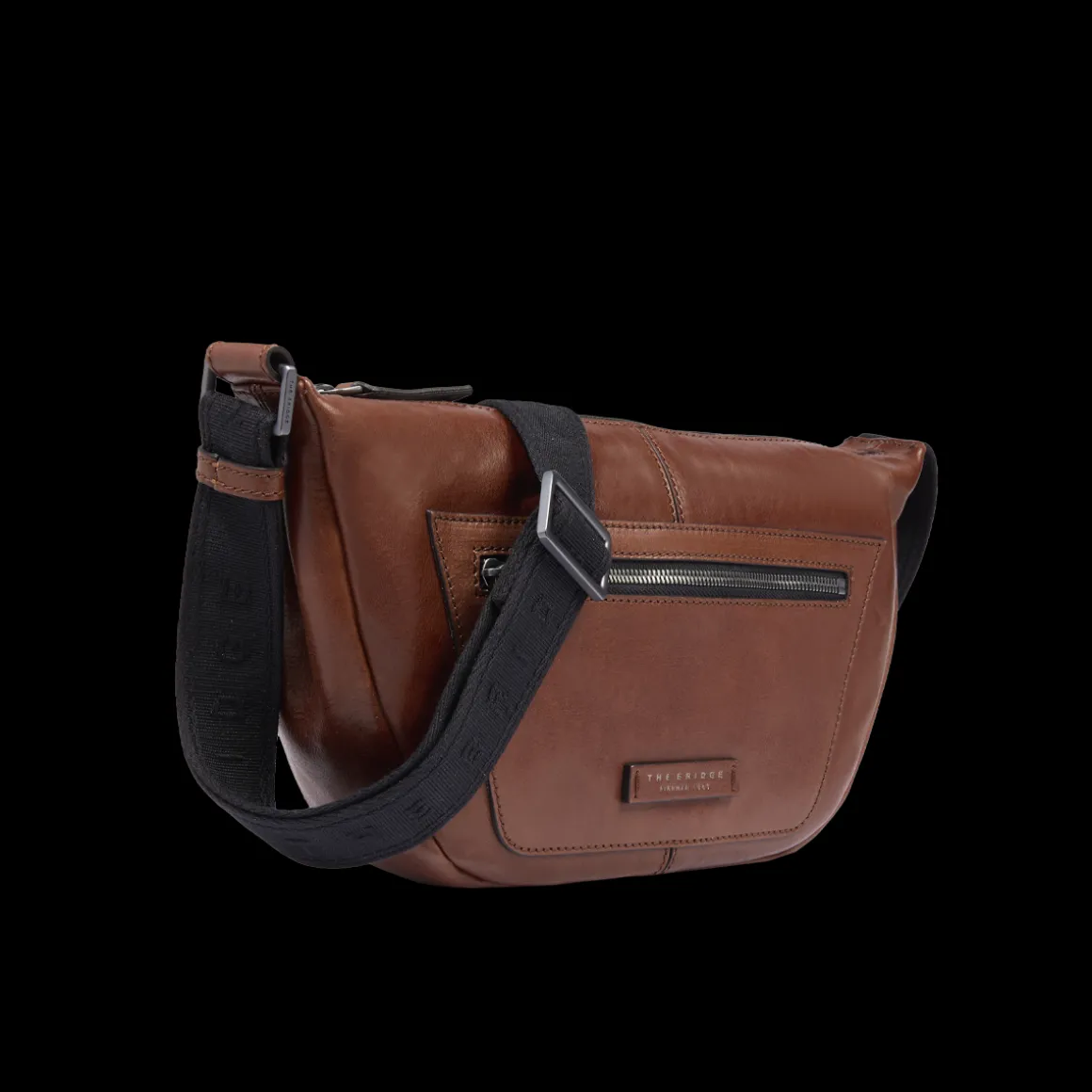 Marsupio uomo in pelle con zip frontale