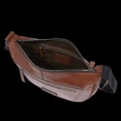 Marsupio uomo in pelle con zip frontale