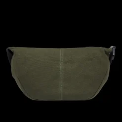 Marsupio uomo in pelle e tessuto con zip frontale