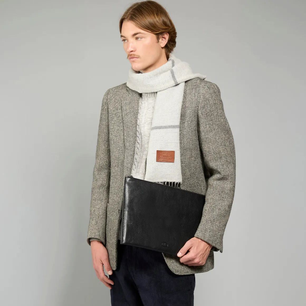 Pochette uomo in pelle