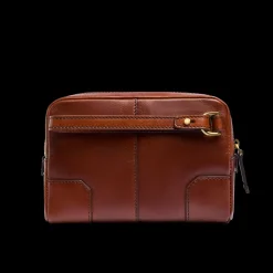 Pochette uomo in pelle con zip